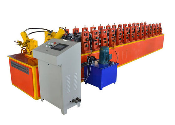 M Type Frame Steel Profile Roll Forming Machine , Iron Sheet Making Machine Orange Color